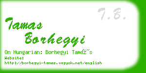 tamas borhegyi business card